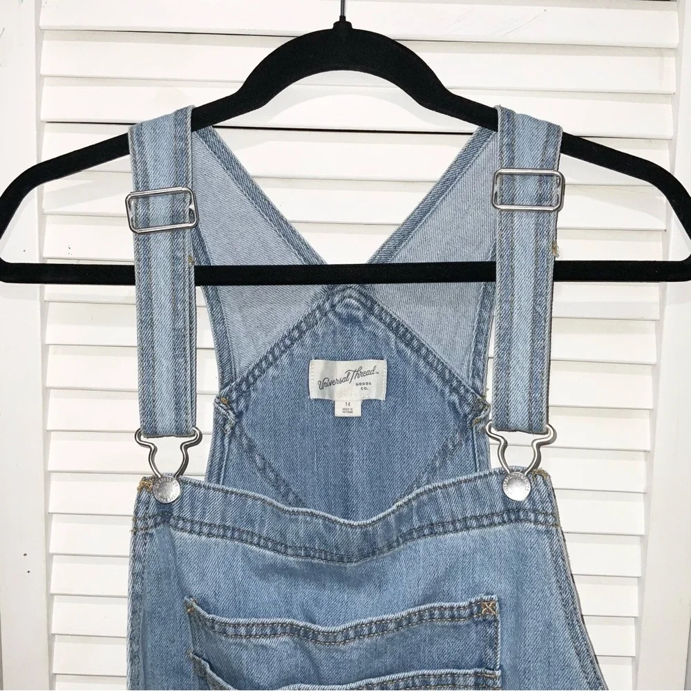 Universal Thread Light Wash Wide Leg Overalls - Picture 5 of 5